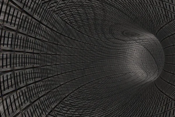 金属板壁の抽象トンネル — ストック写真