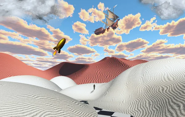 Surreal Landscape Illustration Background — Stock Photo, Image