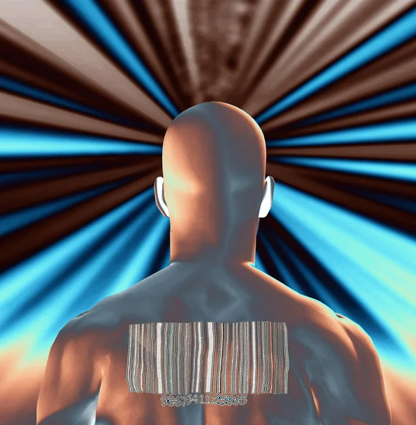 Abstract Background Human Face Rendering Bald Man Face Away — Zdjęcie stockowe