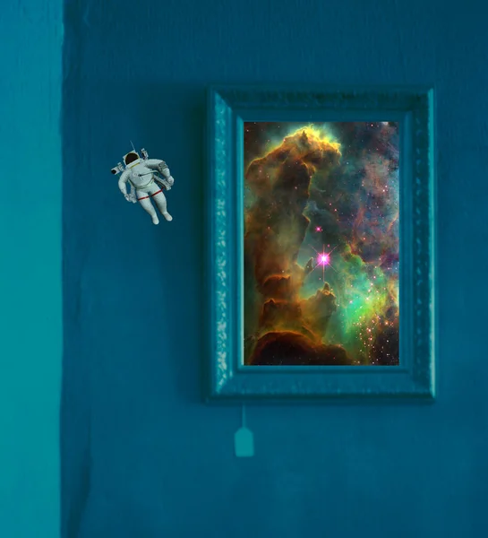 House Window Nebula Galaxy View — Stock Photo, Image