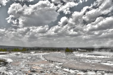 Yellowstone Ulusal Parkı. Güzel manzara resmi.