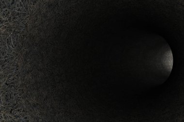 Soyut saman tüneli. 3d oluşturma.