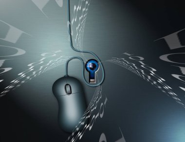 İnternet güvenliği ve gözetim. 3d oluşturma.