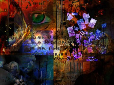 Bulutlu gökyüzünde okyanus dalgalı maske