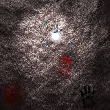 abstract background with symbols on the rock