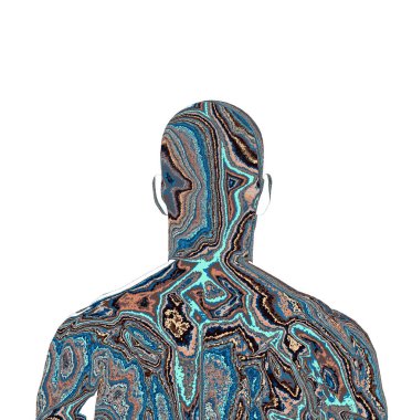 Beyaz arka planda bir erkeğin 3D canlandırması 