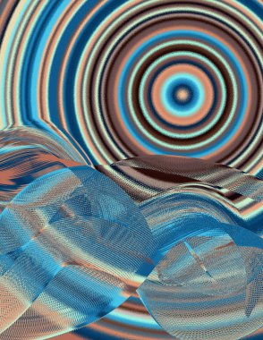 Eşmerkezli daireler çiziyor. Modern dijital sanat.