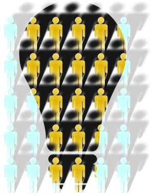 insan siluetleri ile parlak arkaplan 