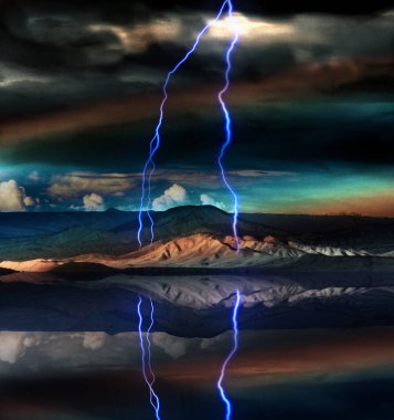 arkaplan için gerçeküstü manzara dağ çizimi 