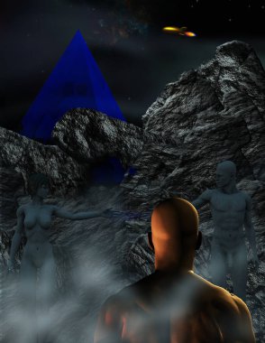 Modern soyut renk sürrealistik illüstrasyon