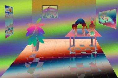 Modern bir evin 3D çizimi