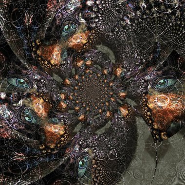 Radyal şekillerin soyut fraktal arkaplanı