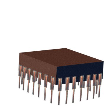 bilgisayar işlemcisi beyaz arkaplanda izole edildi