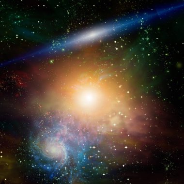 beautiful galaxy in deep space. abstract background with space for your text 
