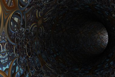 Soyut süs tüneli. 3d oluşturma.