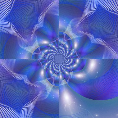 güzel tasarım mavi desen, fraktal illüstrasyon, soyut arkaplan