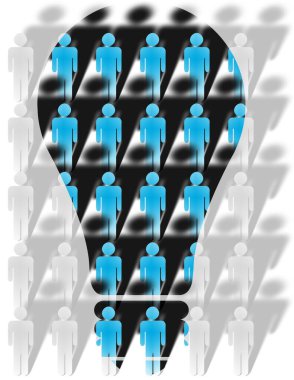 insan siluetleri ile parlak arkaplan 