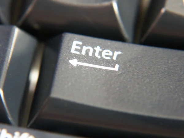 Enter Computer Keyboard Button Closeup — Stock Photo, Image