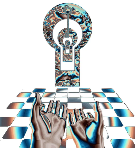 Conceptual Illustration Hands Lock Humanity Rule World Concept — Stockfoto