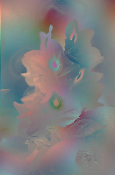 抽象的な背景に花のシルエット — ストック写真