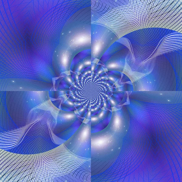 Όμορφο Σχέδιο Μπλε Χρωματιστό Μοτίβο Fractal Εικόνα Αφηρημένο Φόντο — Φωτογραφία Αρχείου