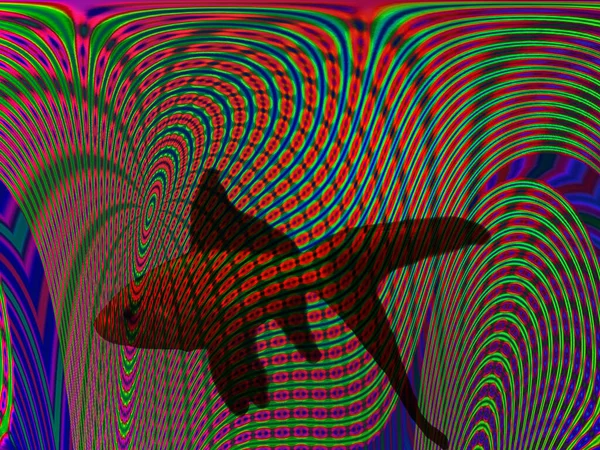Галюциногенне Зображення Золота Рибка Сучасне Цифрове Мистецтво Візуалізація — стокове фото