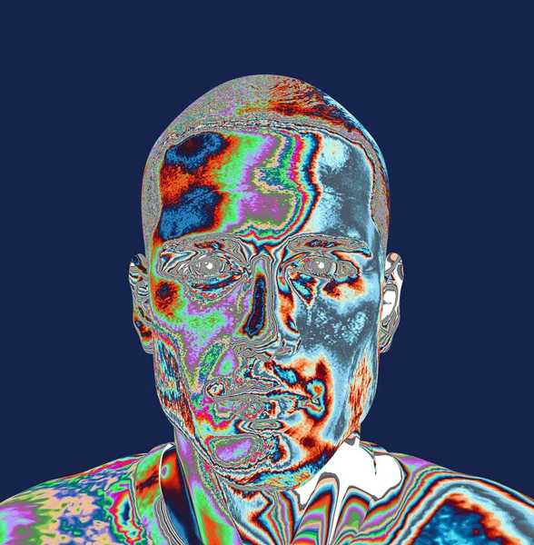 Abstrakte Bunte Hintergrund Mit Männlichem Gesicht — Stockfoto