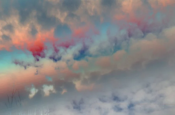 Belo Céu Por Sol Com Nuvens — Fotografia de Stock