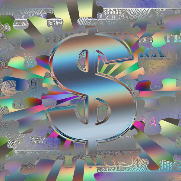 Dollar Tecken Abstrakt Färgstark Bakgrundsbild Pengar Koncept — Stockfoto