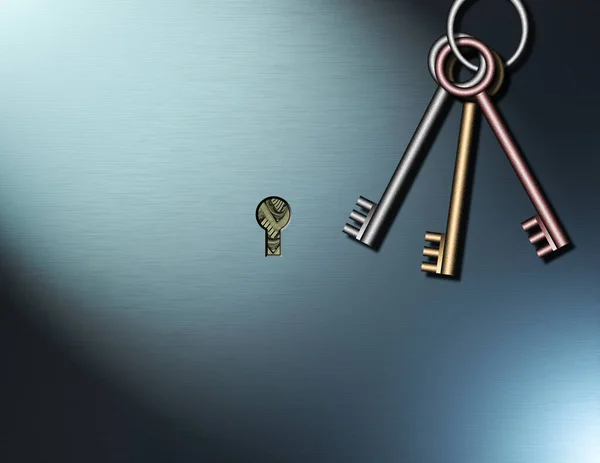 Keys Keyhole Rendering — Stock Photo, Image
