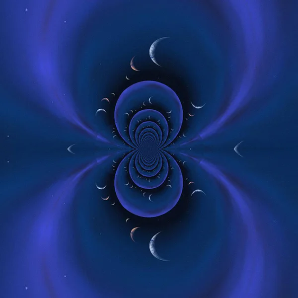 Abstract Design Blue Background Moon Elements — Fotografia de Stock