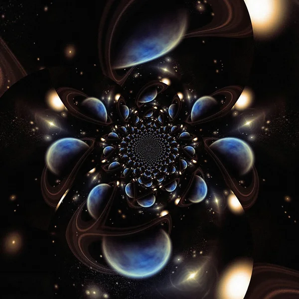 Abstract Fractal Background Radial Shapes — 图库照片