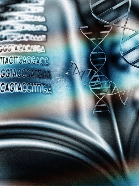 Fundo Brilhante Com Livro Dna Espaço Para Seu Texto — Fotografia de Stock