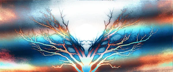Strange Tree Colorful Background — Stockfoto