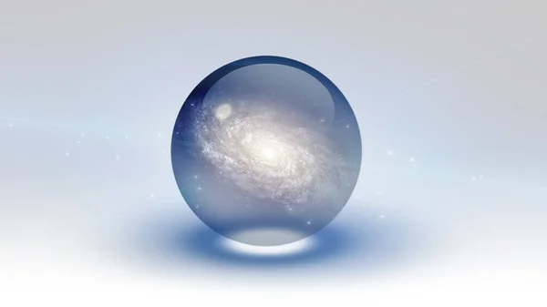 Galaxie Uvnitř Bubliny Vykreslování — Stock fotografie