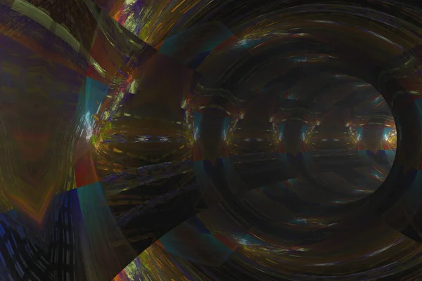 Абстрактный Тоннель Красочными Окрашенными Стенами Рендеринг — стоковое фото