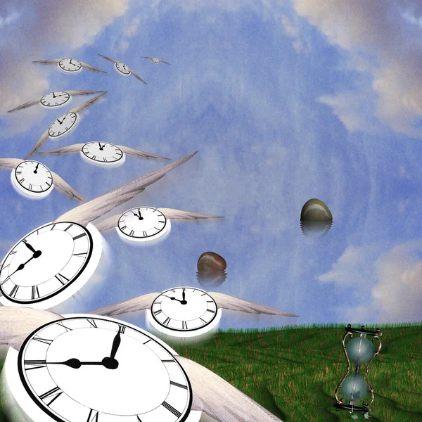Clock Time Sky — Stock Photo, Image