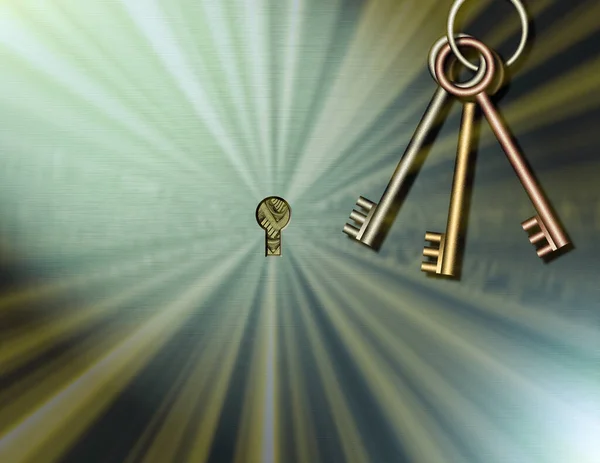 Keys Keyhole Rendering — Stock Photo, Image