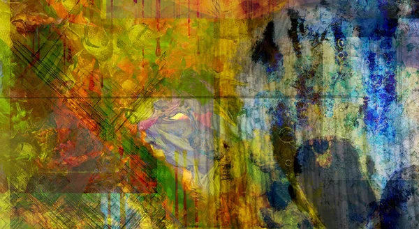 Abstracte Psychedelische Achtergrond Van Kleurrijke Verf — Stockfoto