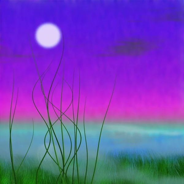 Abstract Sky Painting Full Moon — Stock Photo, Image