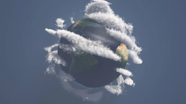 Планета Земля Облаками Вид Воздуха — стоковое фото