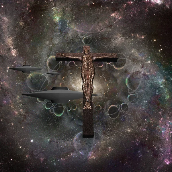 Abstrakter Hintergrund Mit Kreuz Religiöses Konzept — Stockfoto