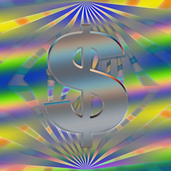 Знак Долара Абстрактному Барвистому Тлі Грошова Концепція — стокове фото