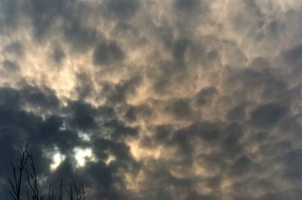 Vacker Solnedgång Himmel Med Moln — Stockfoto