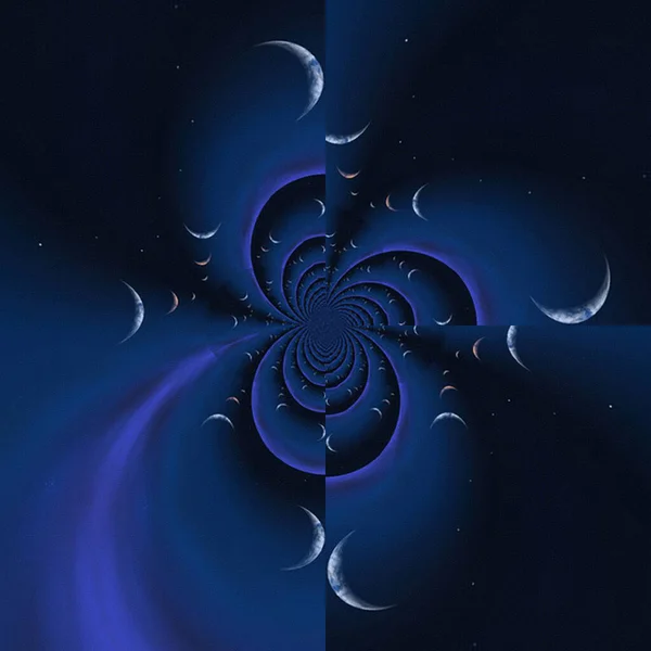 Abstract Design Blue Background Moon Elements - Stock-foto