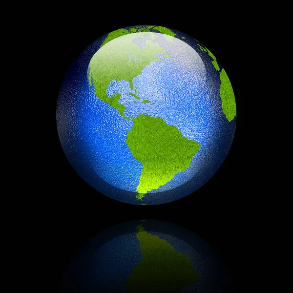 Planet Earth Isolated Black Rendering — Stock Photo, Image