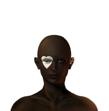 Surreal modern art. 3d render of a female face