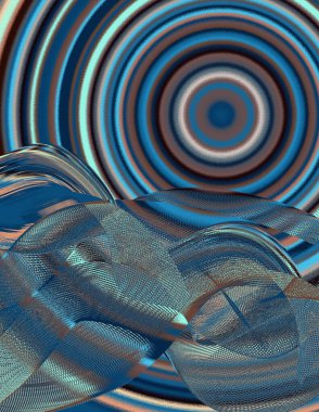 Eşmerkezli daireler çiziyor. Modern dijital sanat.