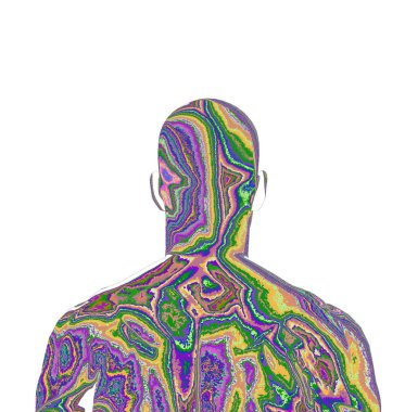 Beyaz arka planda bir erkeğin 3D canlandırması 