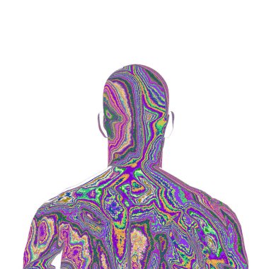 Beyaz arka planda bir erkeğin 3D canlandırması 